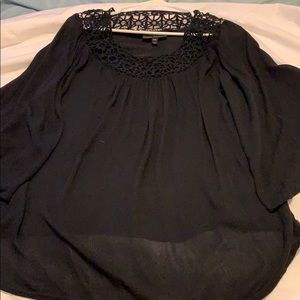 Lane Bryant crochet collar tunic 3/4 sleeve 14/16